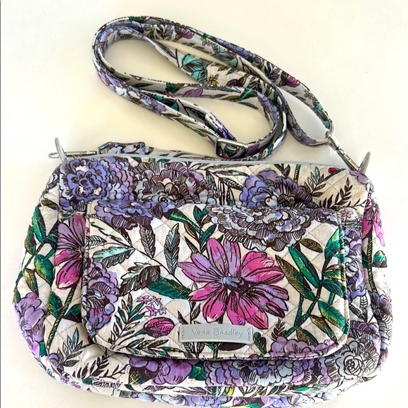 Vera Bradley Lavender Meadow Carson Floral Ladybug Crossbody Shoulder Bag - Picture 3 of 13